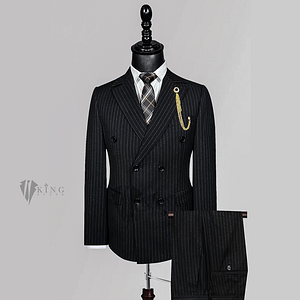 King Suits Black Striped