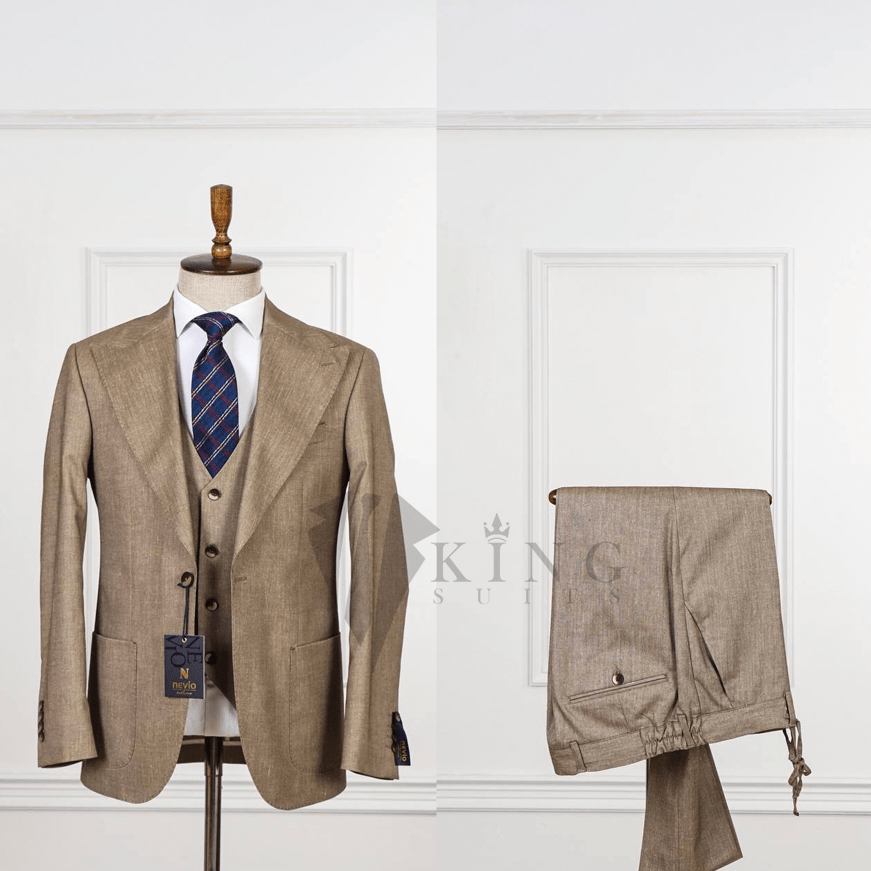 King Suits Three Piece Brown - King Suits